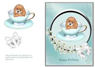 Puppy in Teacup - Happy Birthday