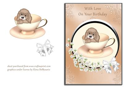 Puppy in Peach Teacup