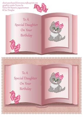 Kitten in Book - Daughter Birthday
