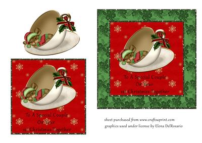 Christmas Mouse in Teacup - 1st Christmas Together