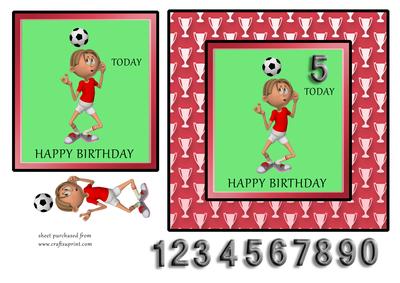 Red & White Footballer Age Card