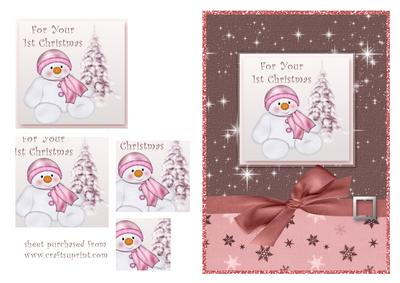 Snowman & Christmas Tree - 1st Christmas (girl)