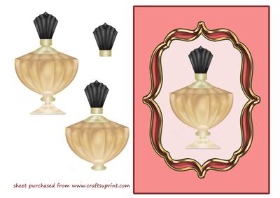 Perfume Bottle in Bracket Frame - Blank Card