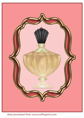 A4 Perfume Bottle in Bracket Frame - Blank Card