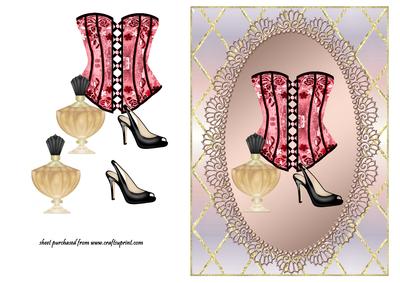 Pink Corset - Blank Card