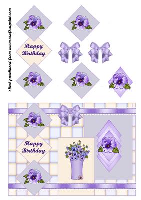 Pansies Diamond Card Front