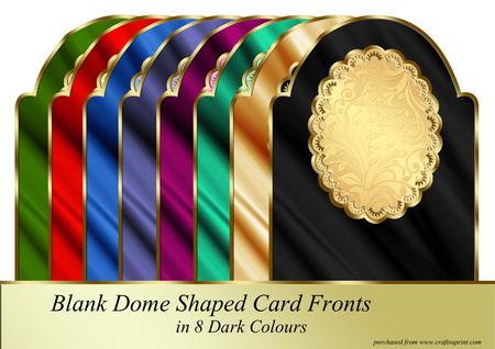 Dome Shaped Card Fronts - Dark Colours