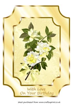 A4 Plaque Card Front - Yellow Gardenias