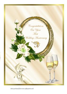 A4 1st Anniversary Card Front