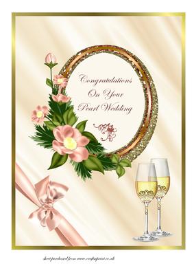 A4 Pearl Wedding Anniversary Card Front