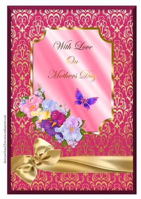 Multi-coloured Flowers & Butterfly - Mothers Day