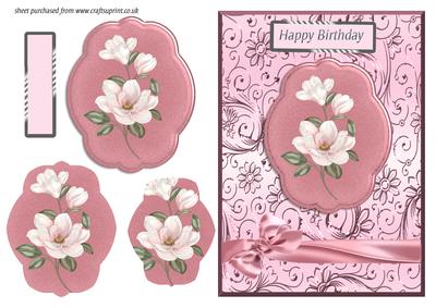 Pink Magnolias Pyramid Card Front