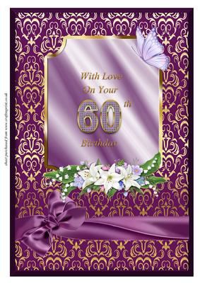 A4 Lilies & Butterfly 60th Birthday