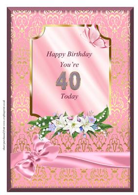 Lilies & Butterfly - 40th Birthday