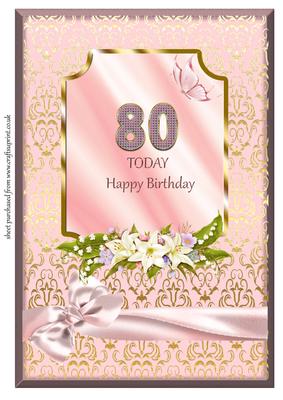Lilies & Butterfly - 80th Birthday