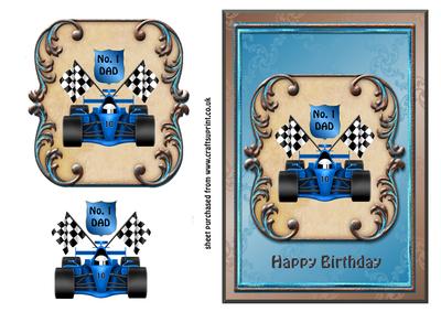 No.1 Dad Racing Car - Birthday