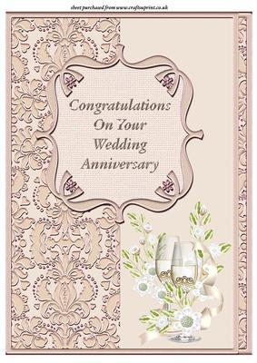 A4 Champagne Glasses - Wedding Anniversary