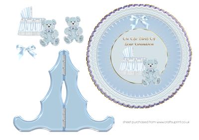 Birth of Grandson Plate Card