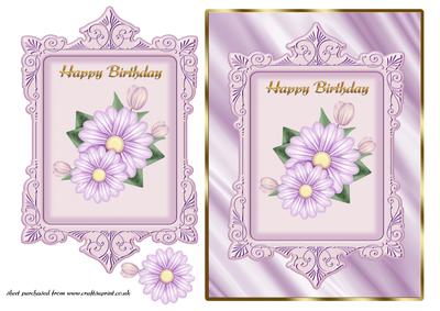 Lilac Daisies Card Front