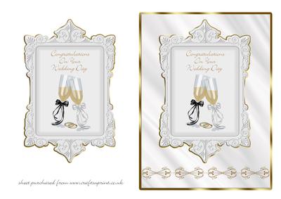 Champagne Glasses Wedding Day Card Front