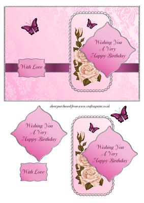 Roses & Butterflies - Birthday