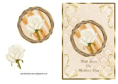 White Rose in Glitter Frame - Mothers Day
