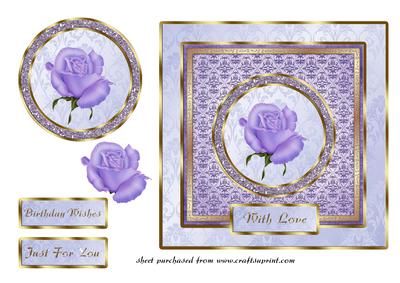Lilac Rose Sqaure Card Front