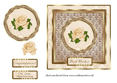 Cream Rose Square Card Front