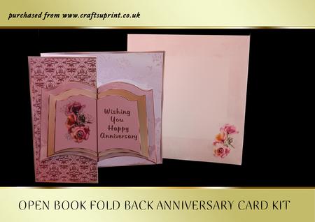 Open Book Anniversary Fold Back Card