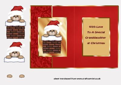 Teddy in Chimney Granddaughter Fold Back