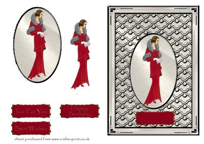 Deco Lady in Red