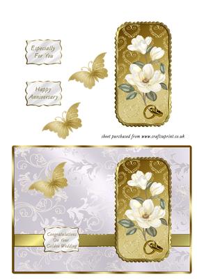White Magnolias & Butterfly Golden Wedding