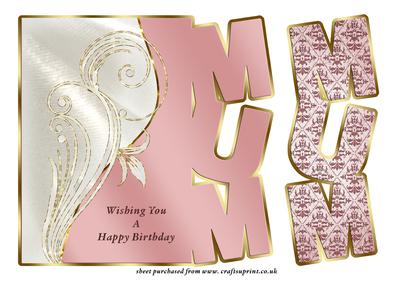 Mum Birthday Over the Edge Card