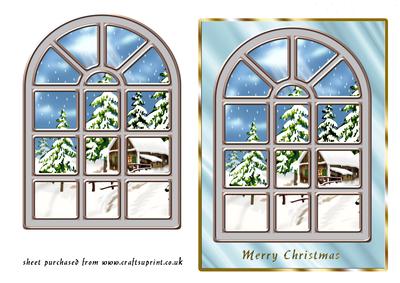 Arched Window Snow Scene Card Front