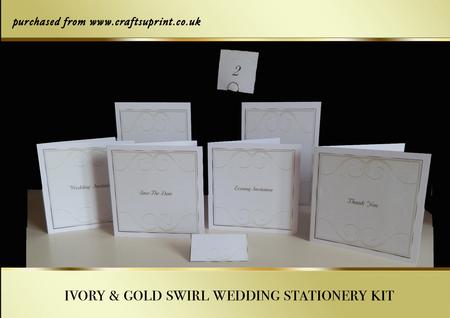 Ivory & Gold Swirl Wedding Stationery Kit