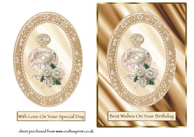 Perfume & Roses in Oval Frame