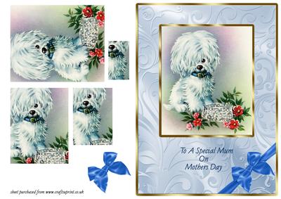 Puppy Pyramid Card - Mothers Day