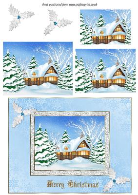 Christmas Cottage Pyramid Card