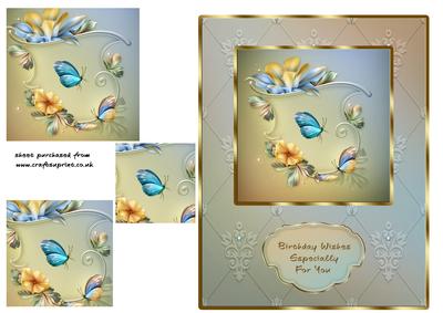Flowers & Butterfly Pyramid Card 2