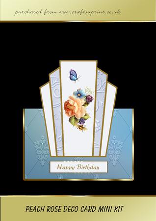 Peach Roses Deco Card Mini Kit