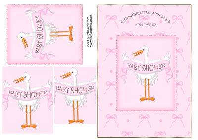 Stork Baby Shower - Pink