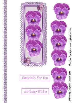 3 Pansies in Frame
