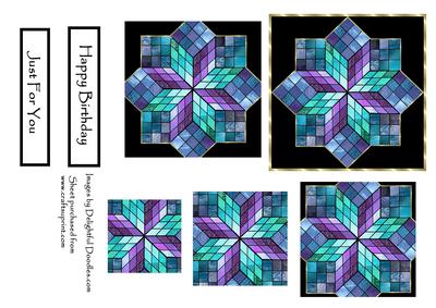 Stained Glass Pyramid on Black Background
