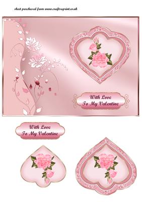 Hearts and Roses Valentines Card