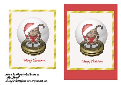 Santa Kitty Snow Globe