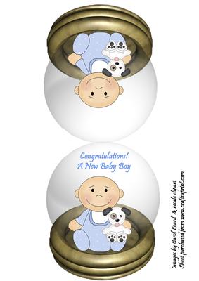New Baby Boy Snow Globe