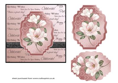 Pink Magnolias Topper on Sentiments Background