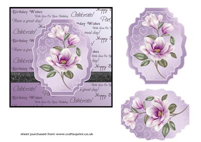 Lilac Magnolias Topper on Sentiments Background