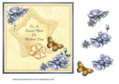 Roses & Butterfly Mothers Day Card