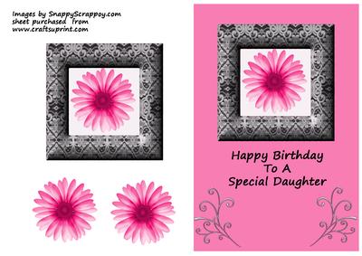Pink Flower in Black Lace Frame - Daughter
